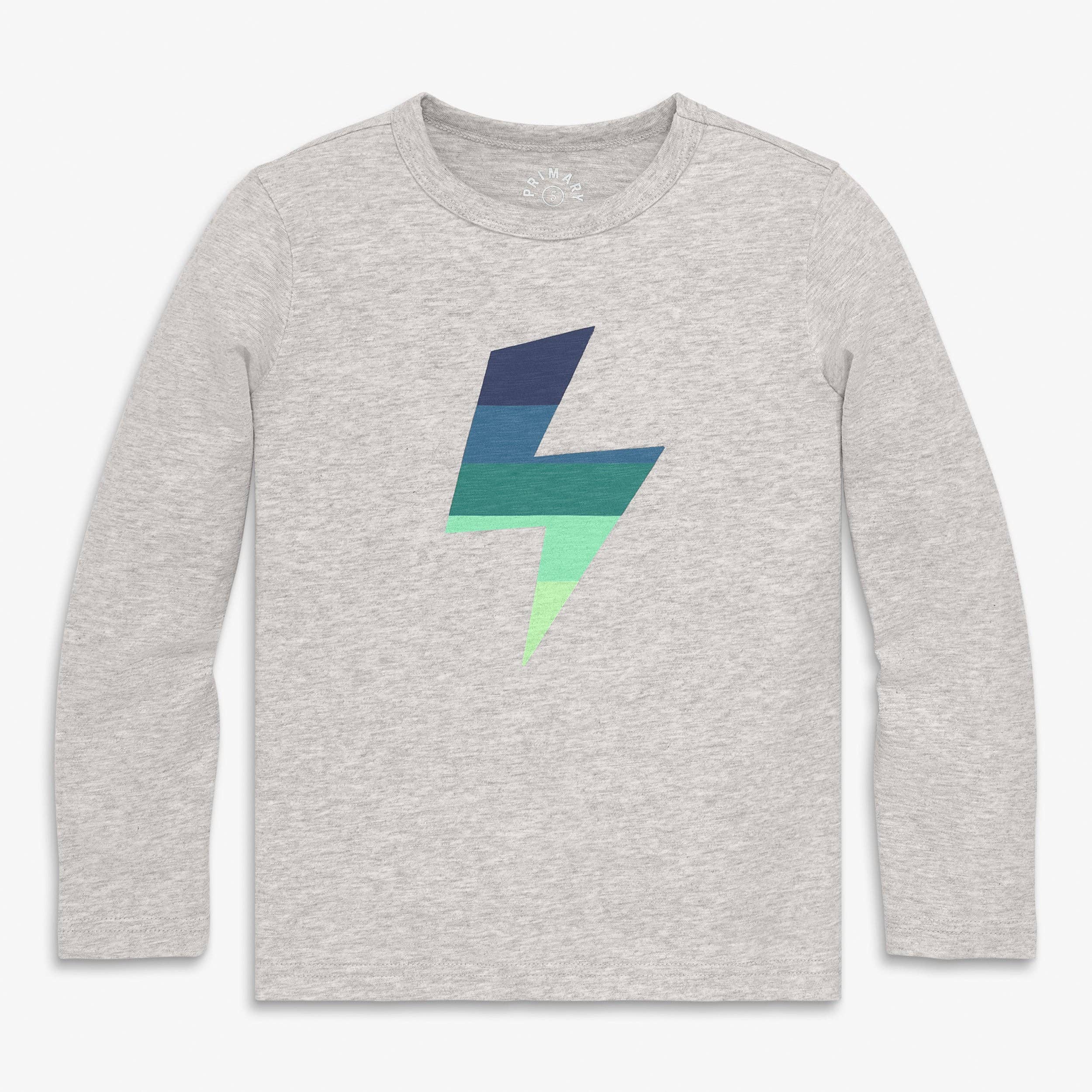 Primary - Kids long sleeve tonal bolt tee
