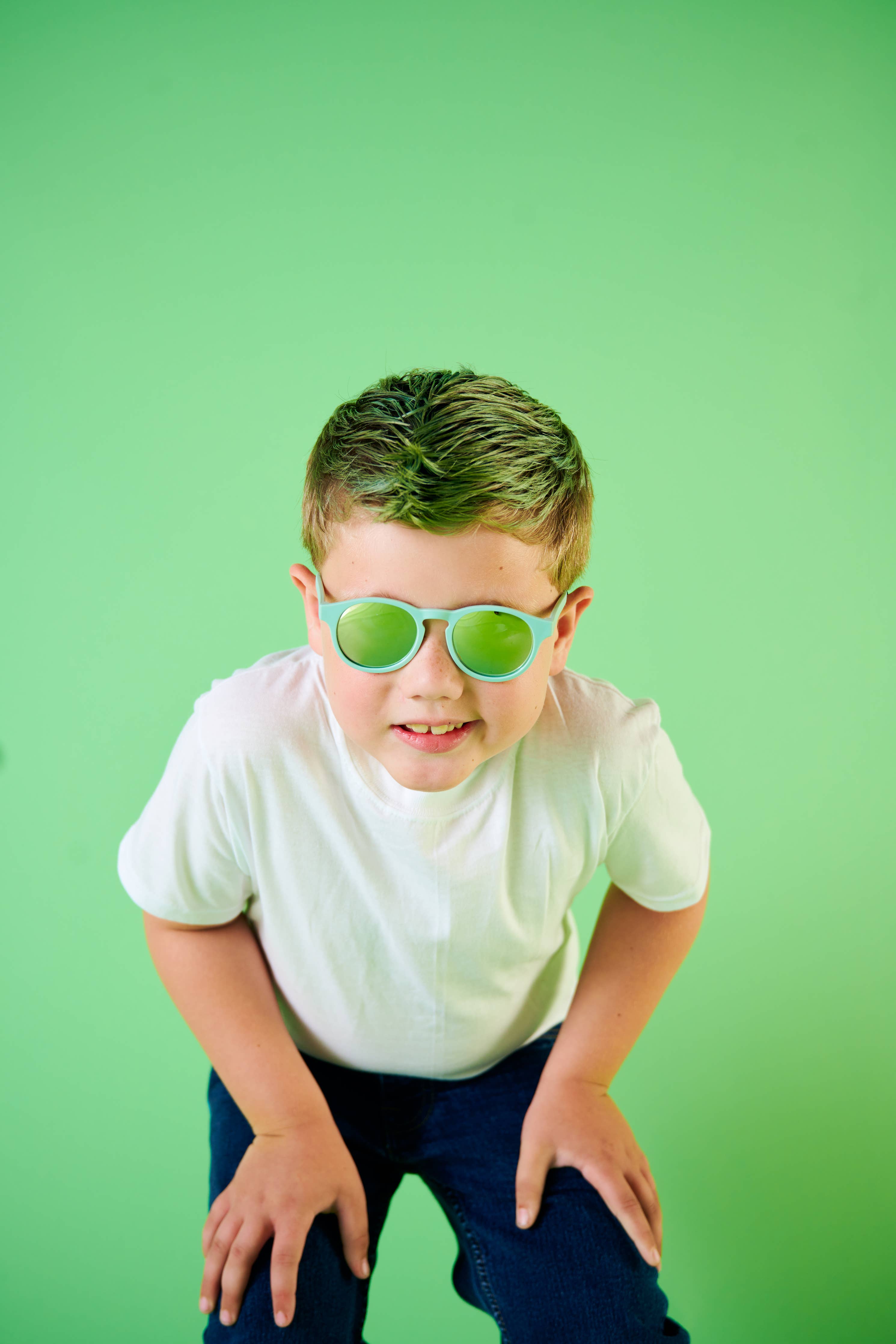 Image of Babiators - Baby and Kids Polarized Keyhole Sunglasses: Seafoam Blue | Seafoam Mirrored Lens