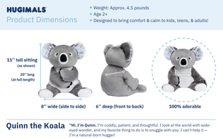 Hugimals World - Quinn the Koala 4.5 lb Weighted Plush Anxiety: Kids & Adults