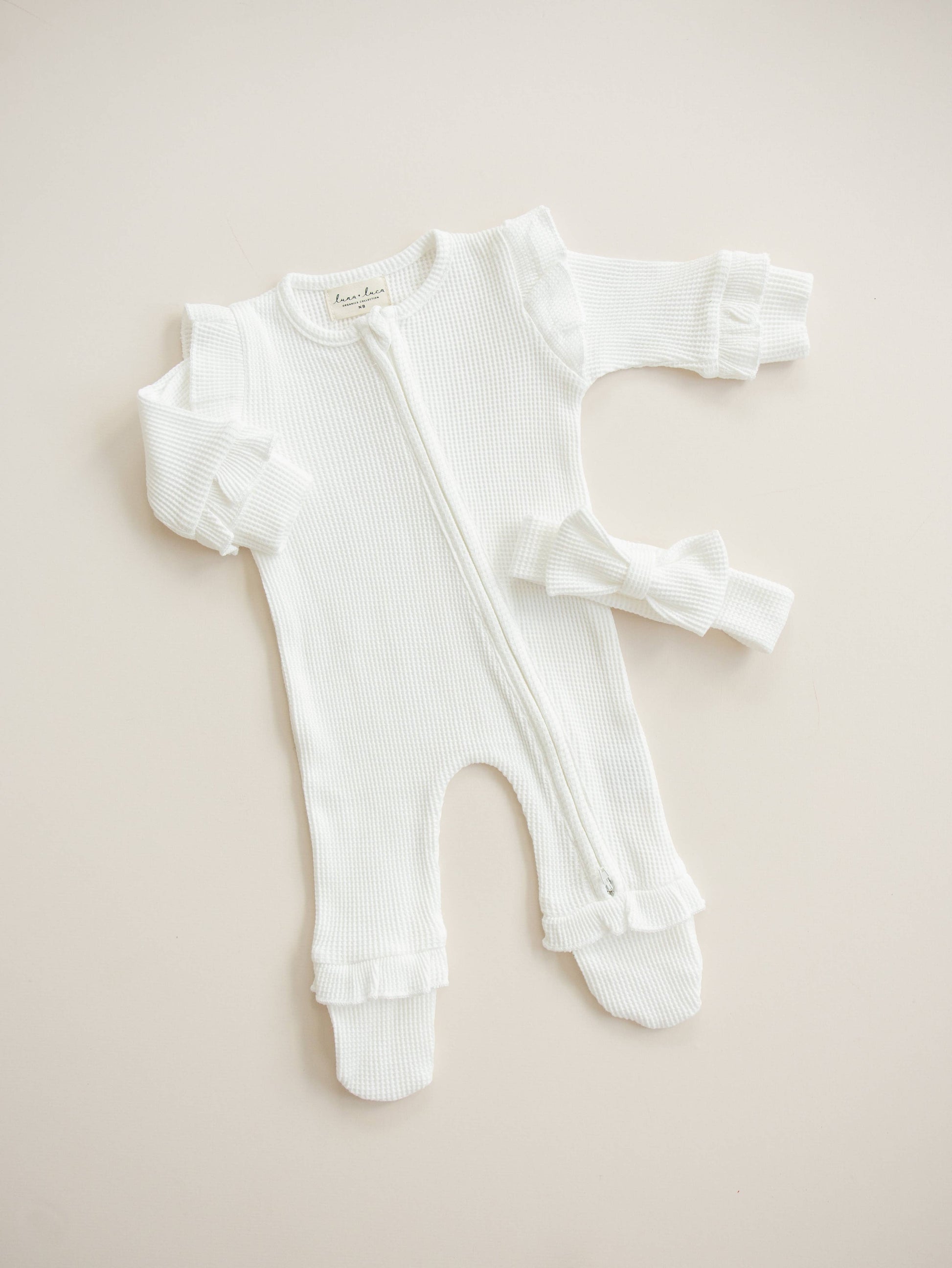 Ruffle Waffle Set - White