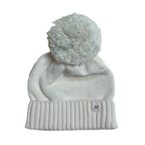 Luna + Luca Pom Beanie: Cream / 0-3m