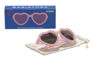 Babiators - Frosted Pink Polarized Heart Sunglasses with Mirrored Lens: Ages 6+
