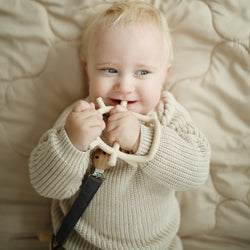 Image of Linen Pacifier Clip 2-Pack
