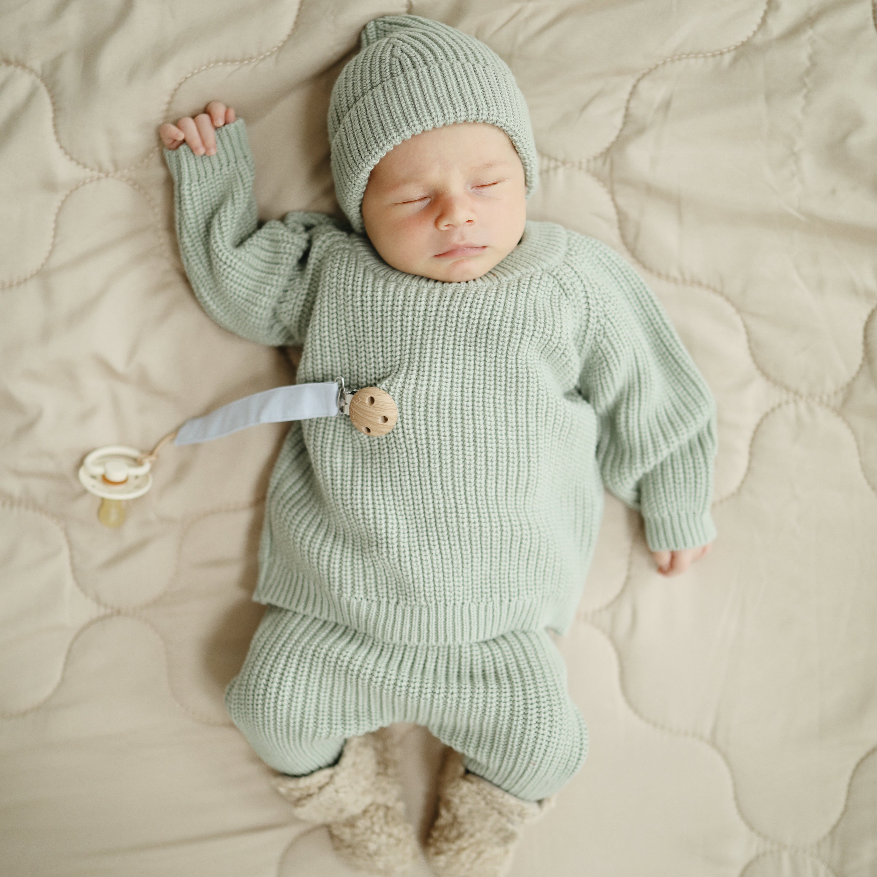 Image of Linen Pacifier Clip 2-Pack