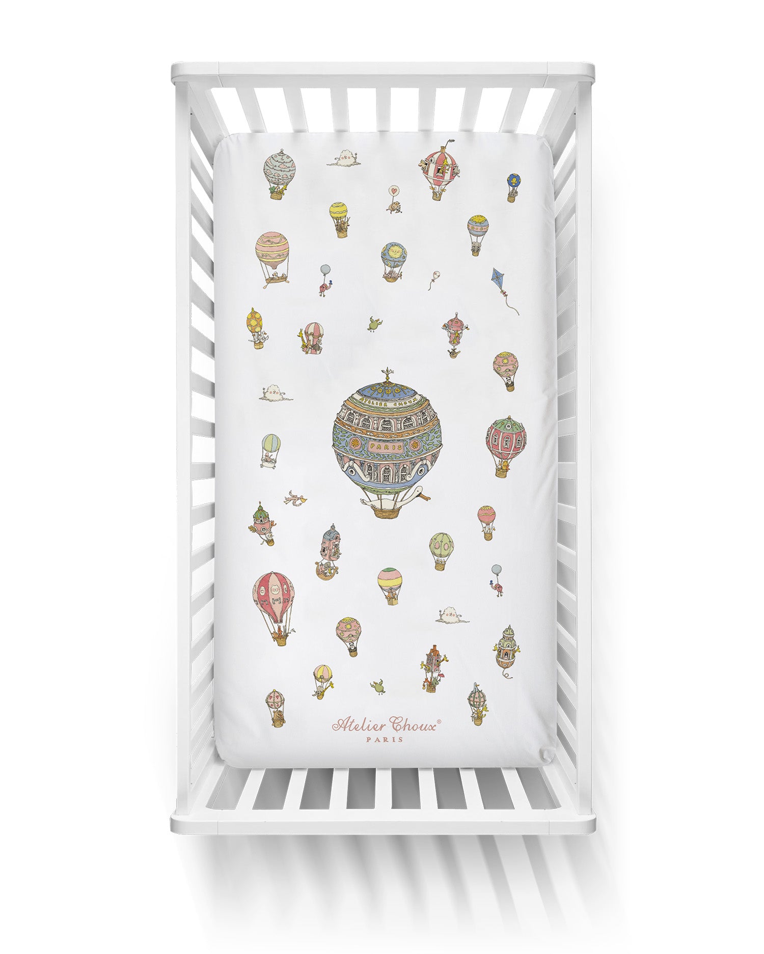 Satin Fitted Sheet - Hot Air Balloons