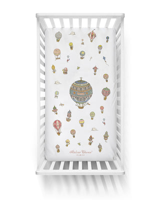 Satin Fitted Sheet - Hot Air Balloons