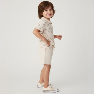 Organic Collar Tee & Shorts Set - Rodeo