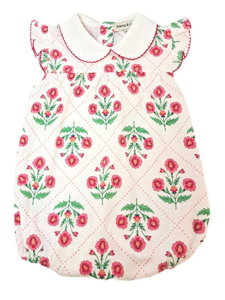 Marco and Lizzy - Madison Pima cotton floral baby girl romper