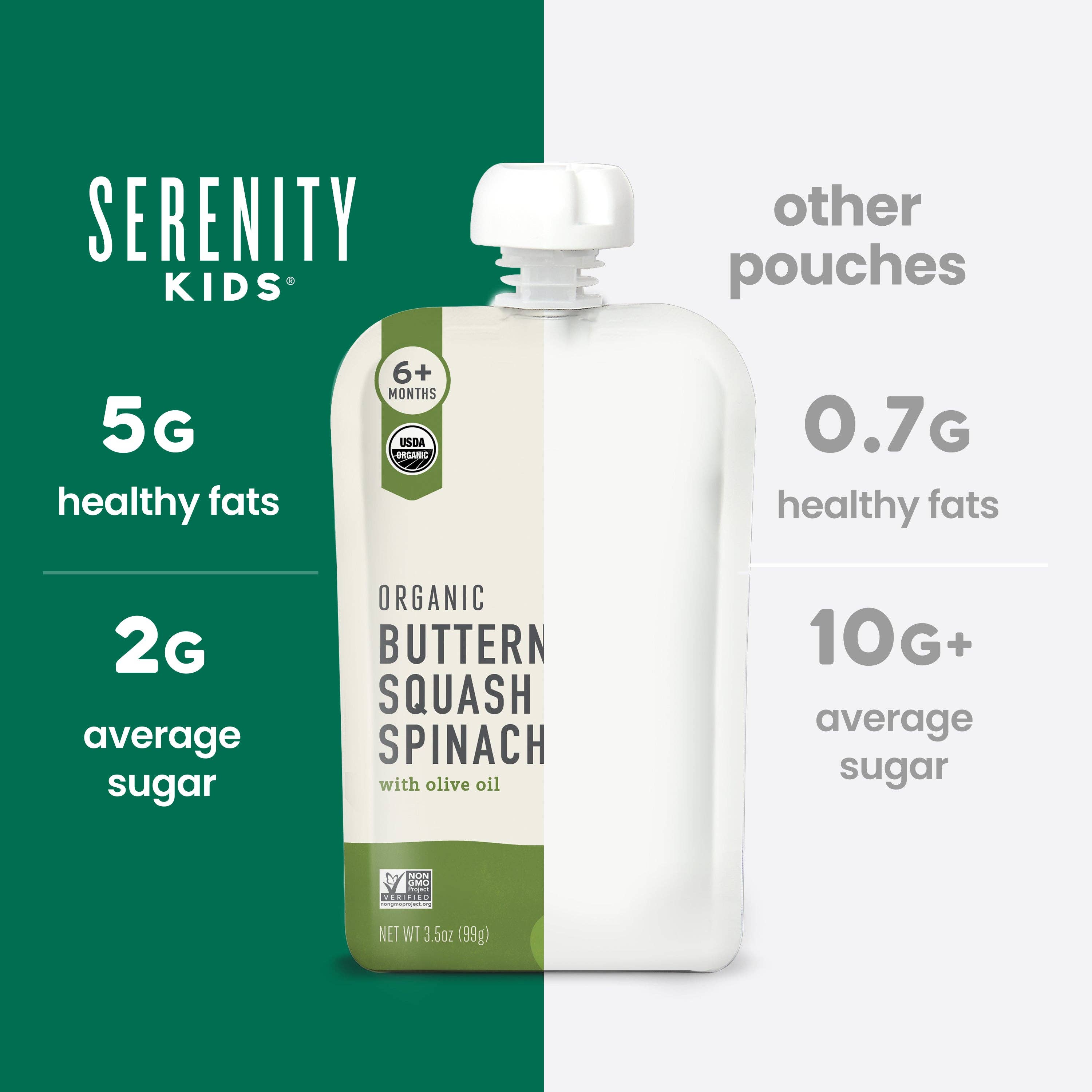 Serenity Kids Organic Butternut & Spinach with Organic Olive Oil Pouch