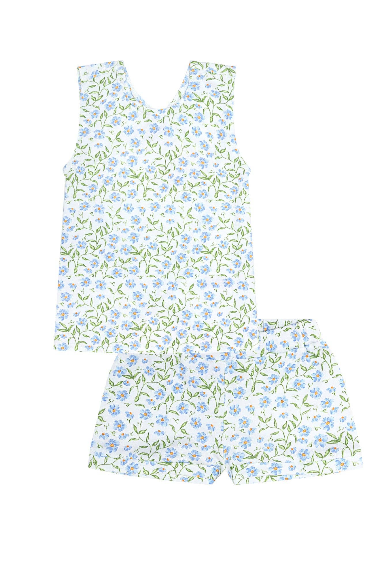 Nellapima - Blue Vines Print Summer Short Set