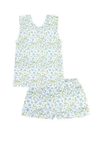 Nellapima - Blue Vines Print Summer Short Set