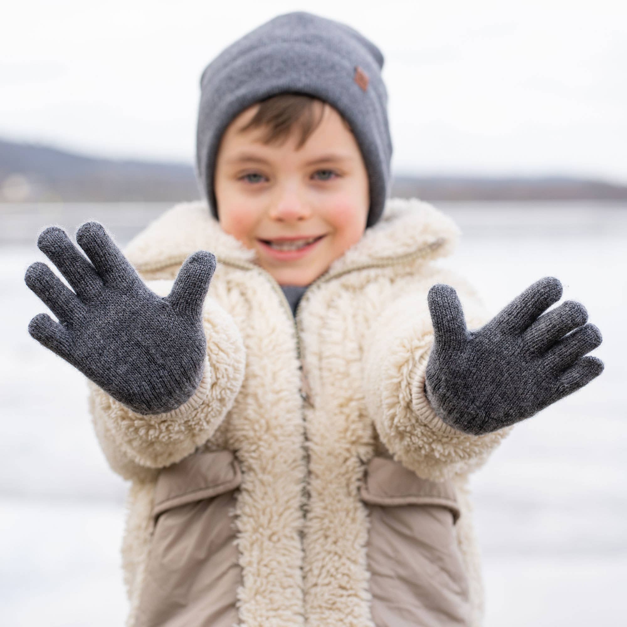 menique - Kids' Gloves Knitted Merino & Cashmere: 3-6 years / Light gray