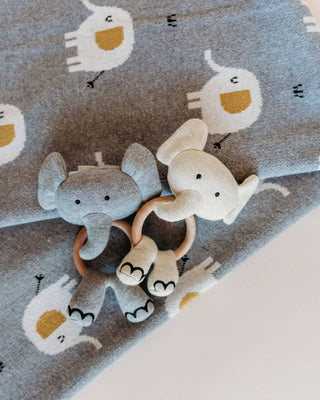 Viverano Organics - Elephant - Organic Stuffed Animal Baby Ring Rattle