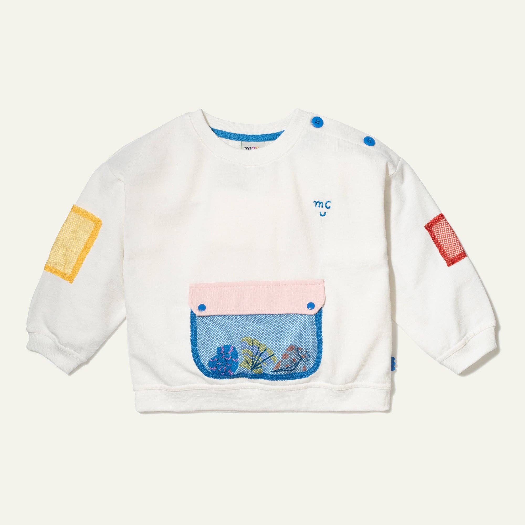 Cotton Natural Pocket Kid Sweatshirt