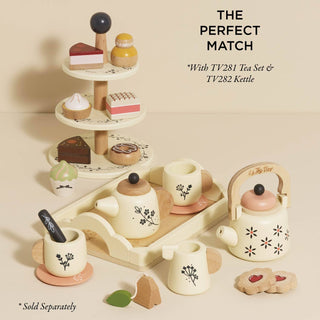 Le Toy Van - Wooden Toy Cake Stand & Selection of 7 Eco-Friendly Treats