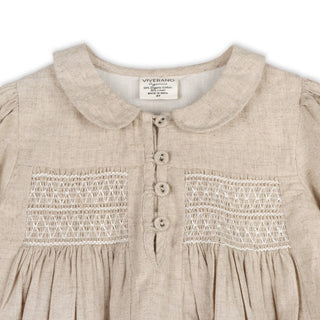 Viverano Organics - Isabel Floral Embroidered Linen Dress (Organic Cotton)