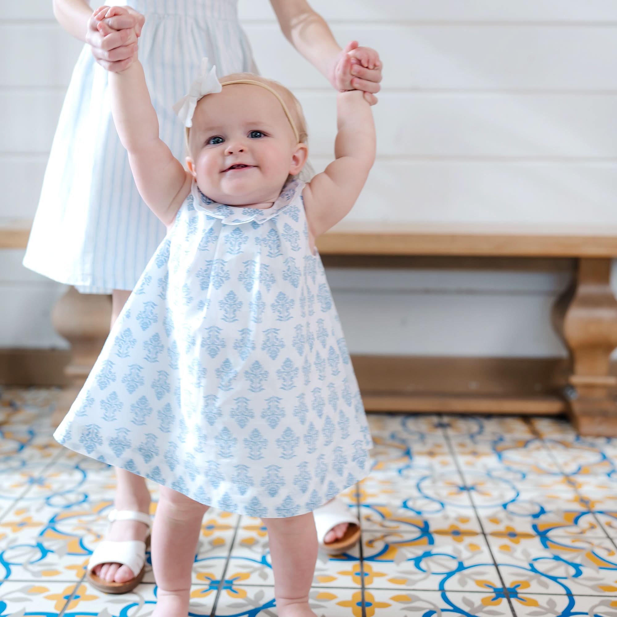 Image of Hope and Henry - Organic Ruffle Collar Dress and Bloomer Set