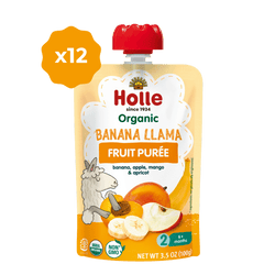 Image of Holle Baby Food Pouches - Organic Fruit Puree - Banana Llama
