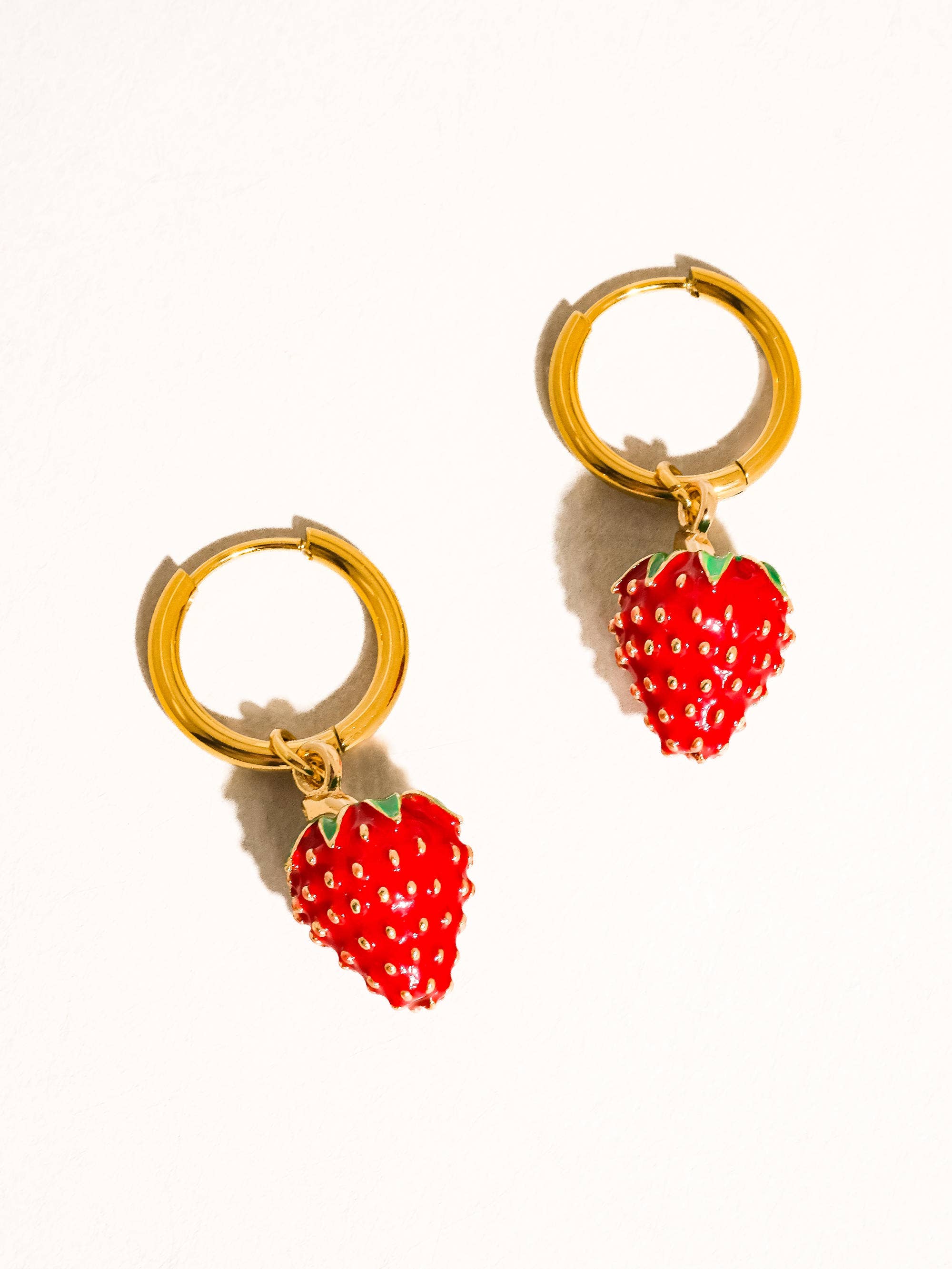 Image of Berry 18K Gold Non-Tarnish Strawberry Earring