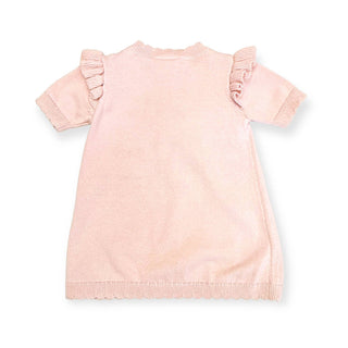 Viverano Organics - Floral Embroidered Short Sleeve Ruffle Dress Organic Cotton