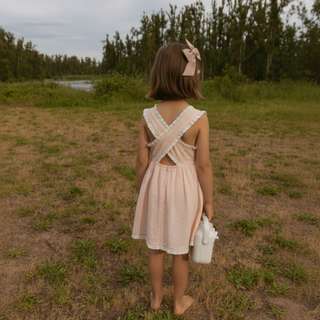 Organic Cross Back Dress - Blush
