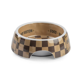 Checker Chewy Vuiton Bowl - 3 Sizes!! Dog Bowls