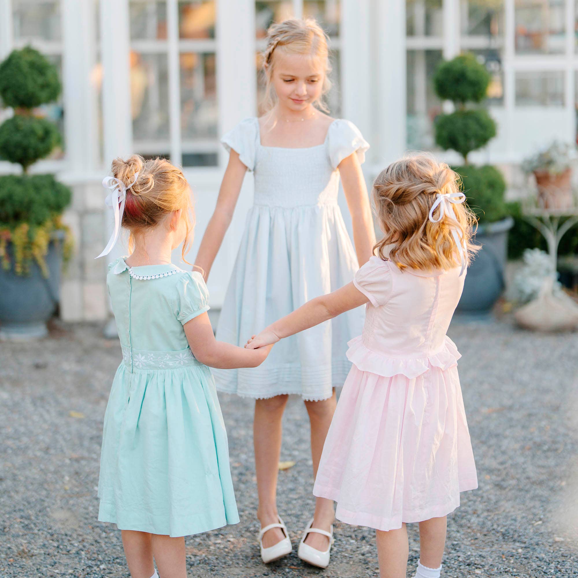 Image of Hope and Henry - Organic Puff Sleeve Smocked Party Dress
