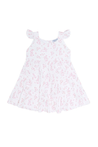 Nellapima - Pink Bunny Toile Ruffle Dress