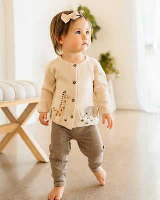 Viverano Organics - Animal Safari Embroidered Baby Cardigan Sweater (Organic)