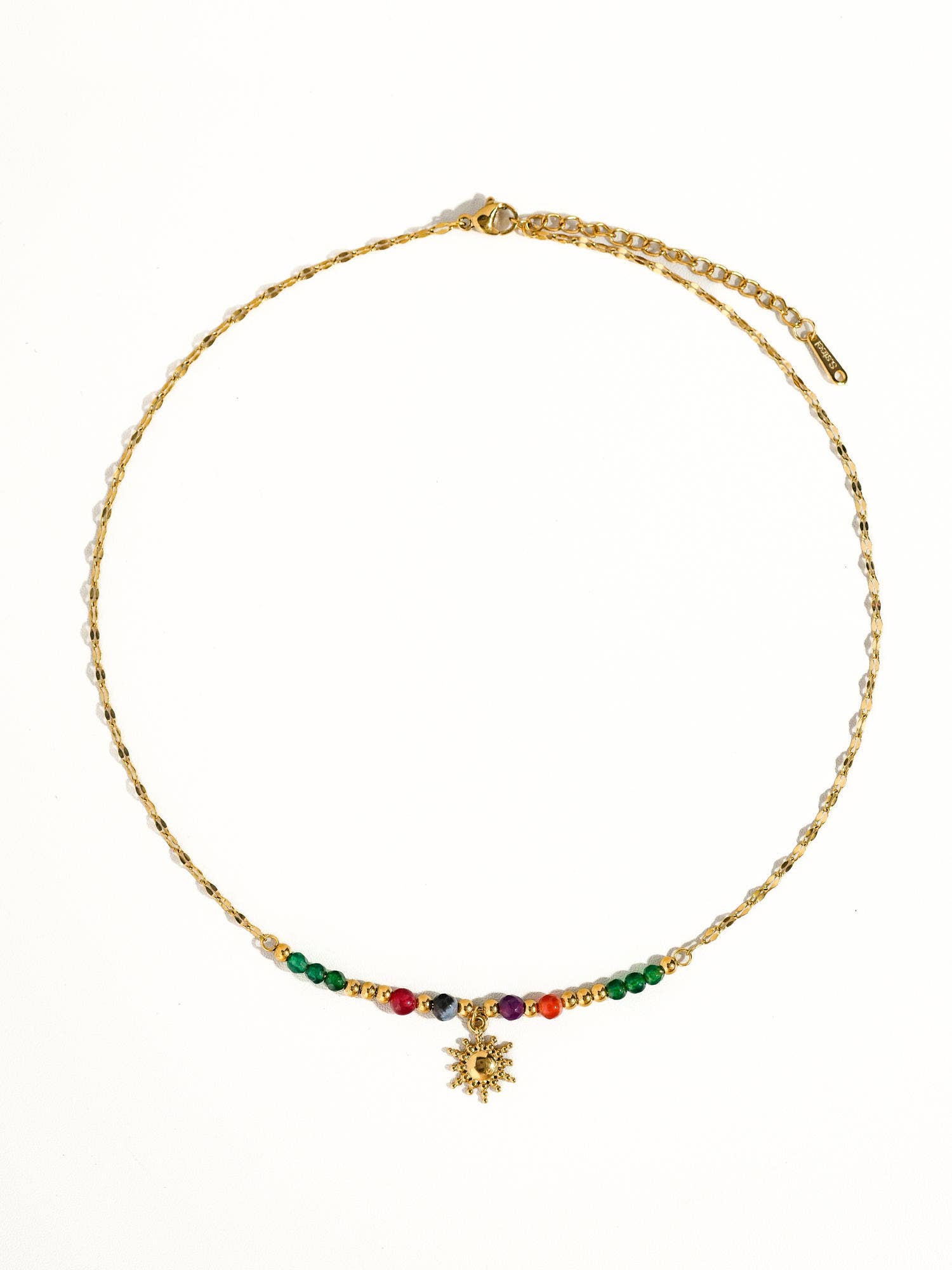 Image of Olimpia 18K Gold Sun Necklace with Beads