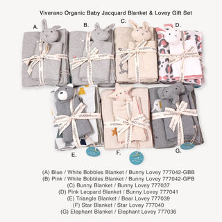 Viverano Organics - Bunny Mommy & Me Baby Knit Blanket & Lovey Gift SET