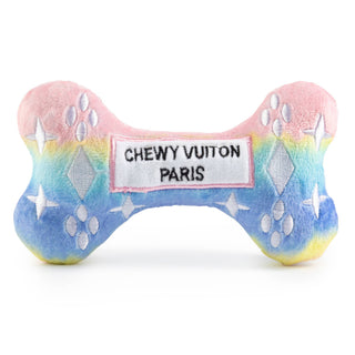 Haute Diggity Dog - Pink Ombre Chewy Vuiton Bone Squeaker Dog Toy: Small / Mini
