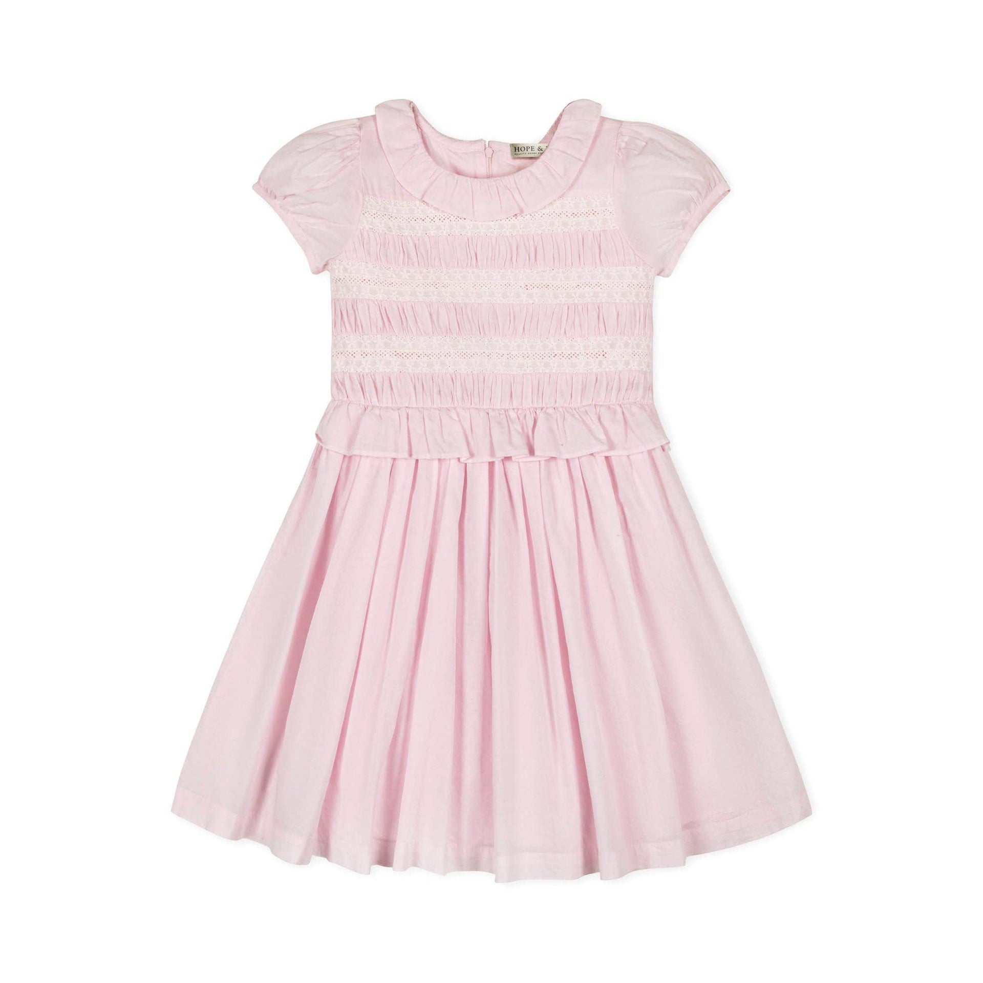 Hope and Henry - Organic Puff Sleeve Smocked Party Dress