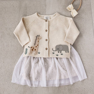 Viverano Organics - Animal Safari Embroidered Baby Cardigan Sweater (Organic)
