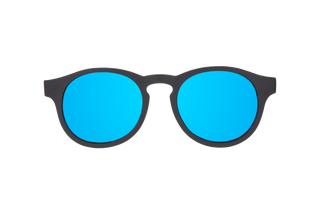 Jet Black w/ Cobalt Blue Lens  Polarized Keyhole Sunglasses