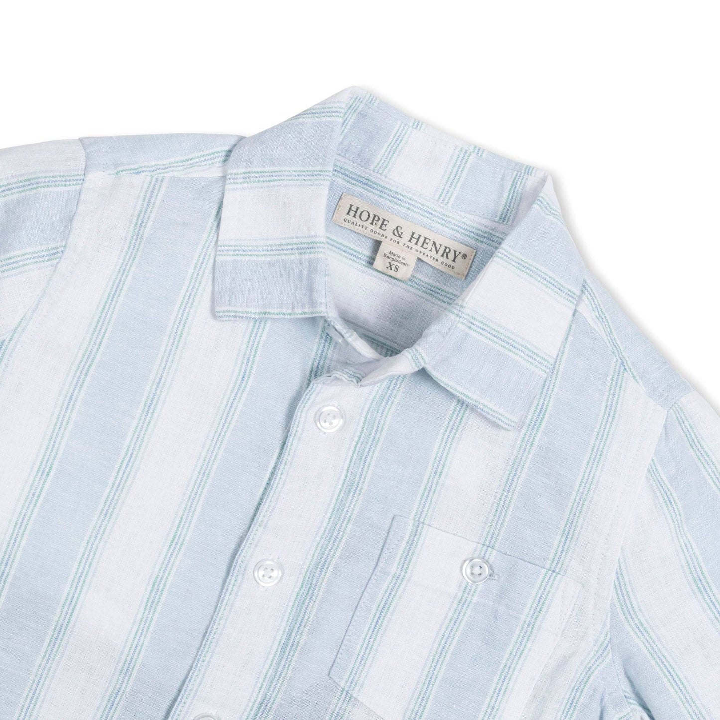 Hope and Henry - Linen Short Sleeve Button Down Shirt
