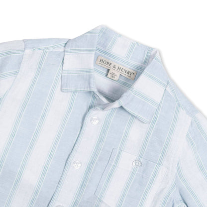 Hope and Henry - Linen Short Sleeve Button Down Shirt