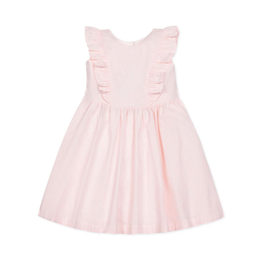 Hope and Henry - Flutter Sleeve Organic Open Back Dress Light Pink