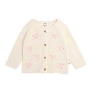 Viverano Organics - Zoe Bow Sweater Knit Baby Button Cardigan (Organic)