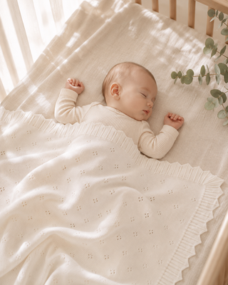 Viverano Organics - Dove White Classic Pointelle Knit Baby Blanket (Organic)