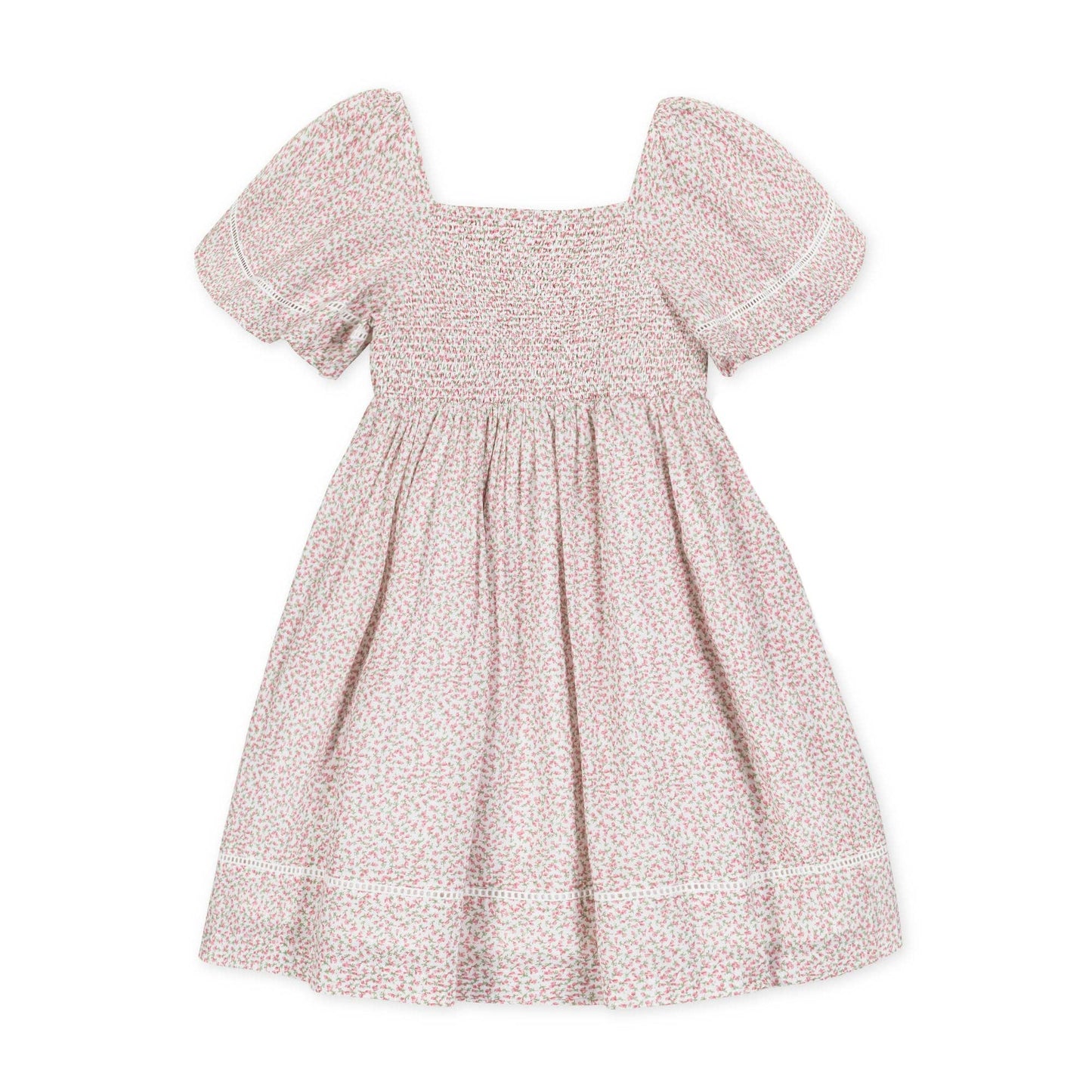 Hope and Henry - Organic Smocked Bell Sleeve Dress