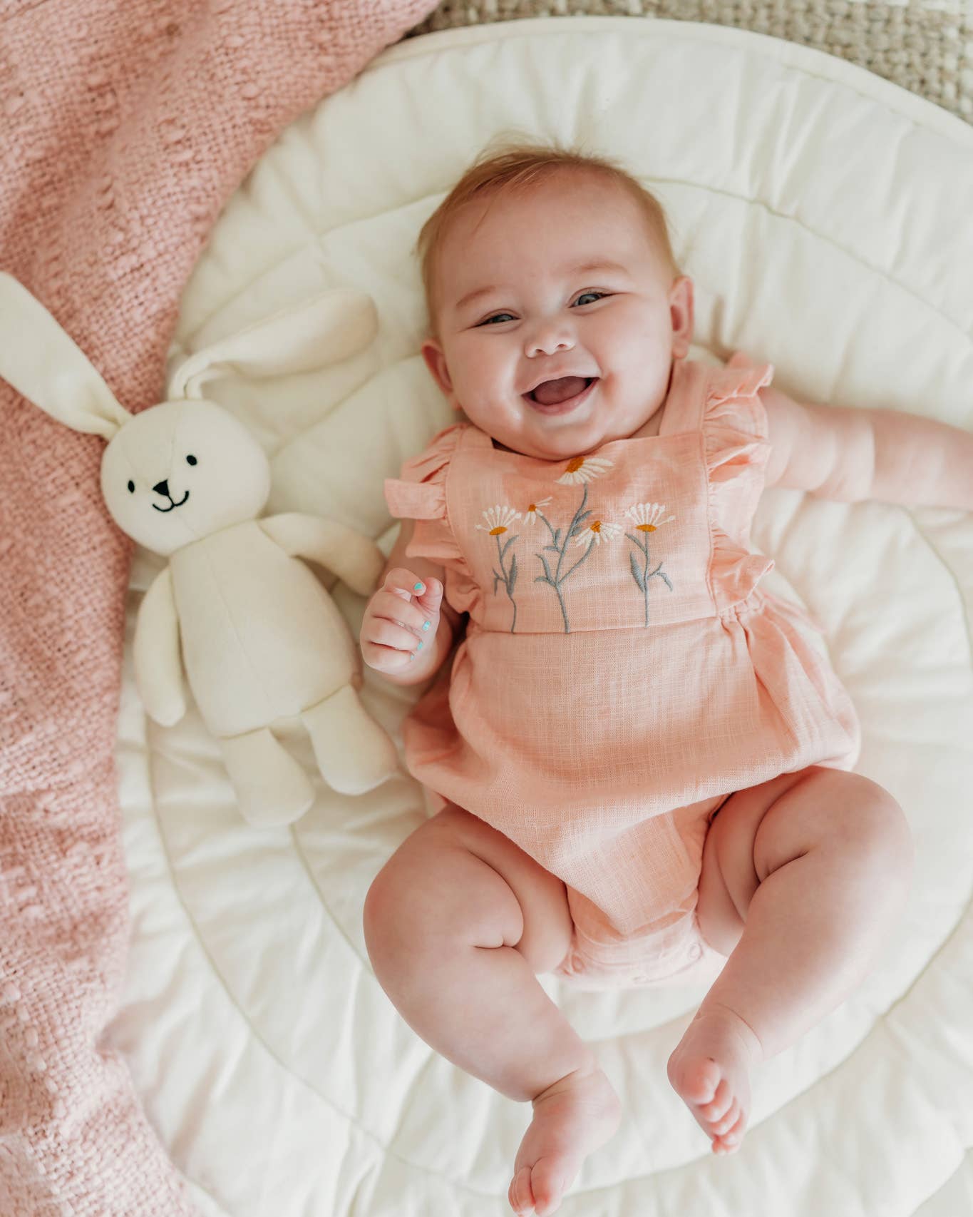 Viverano Organics - Jojo Lil Bunny Knit Stuffed Animal Soft Baby Toy (Organic)