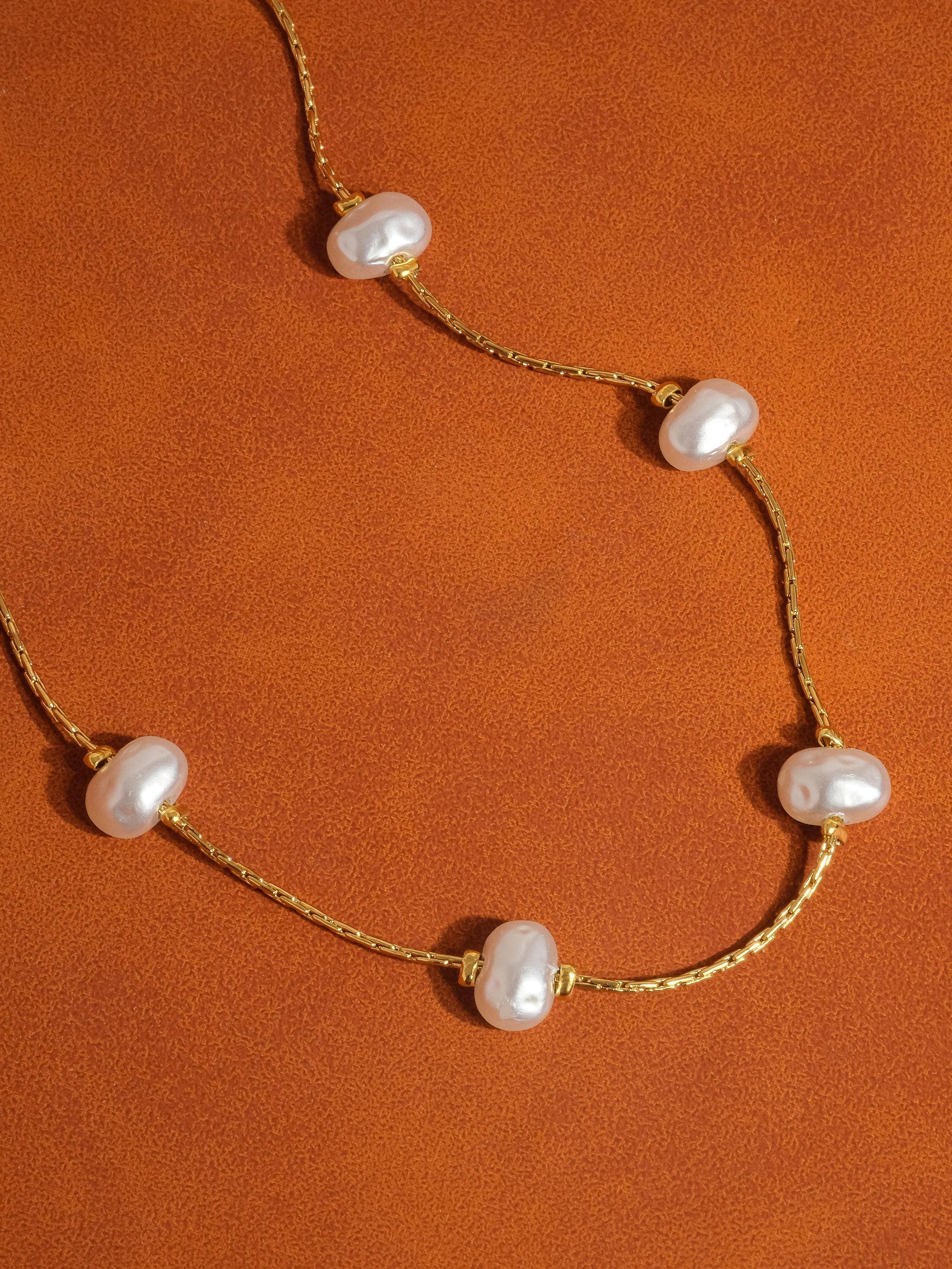 Image of Ida 18K Non-Tarnish Petite Pearl Necklace