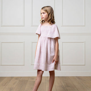 Hope and Henry - Organic Smocked Bell Sleeve Dress