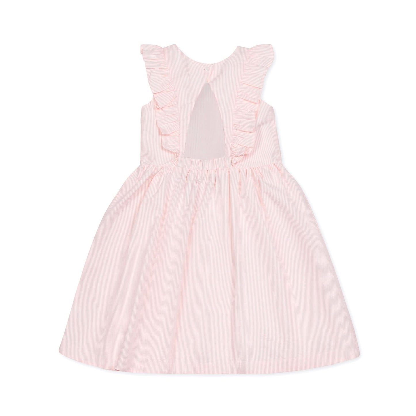 Hope and Henry - Flutter Sleeve Organic Open Back Dress Light Pink