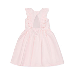Image of Hope and Henry - Flutter Sleeve Organic Open Back Dress Light Pink