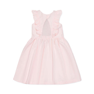 Hope and Henry - Flutter Sleeve Organic Open Back Dress Light Pink