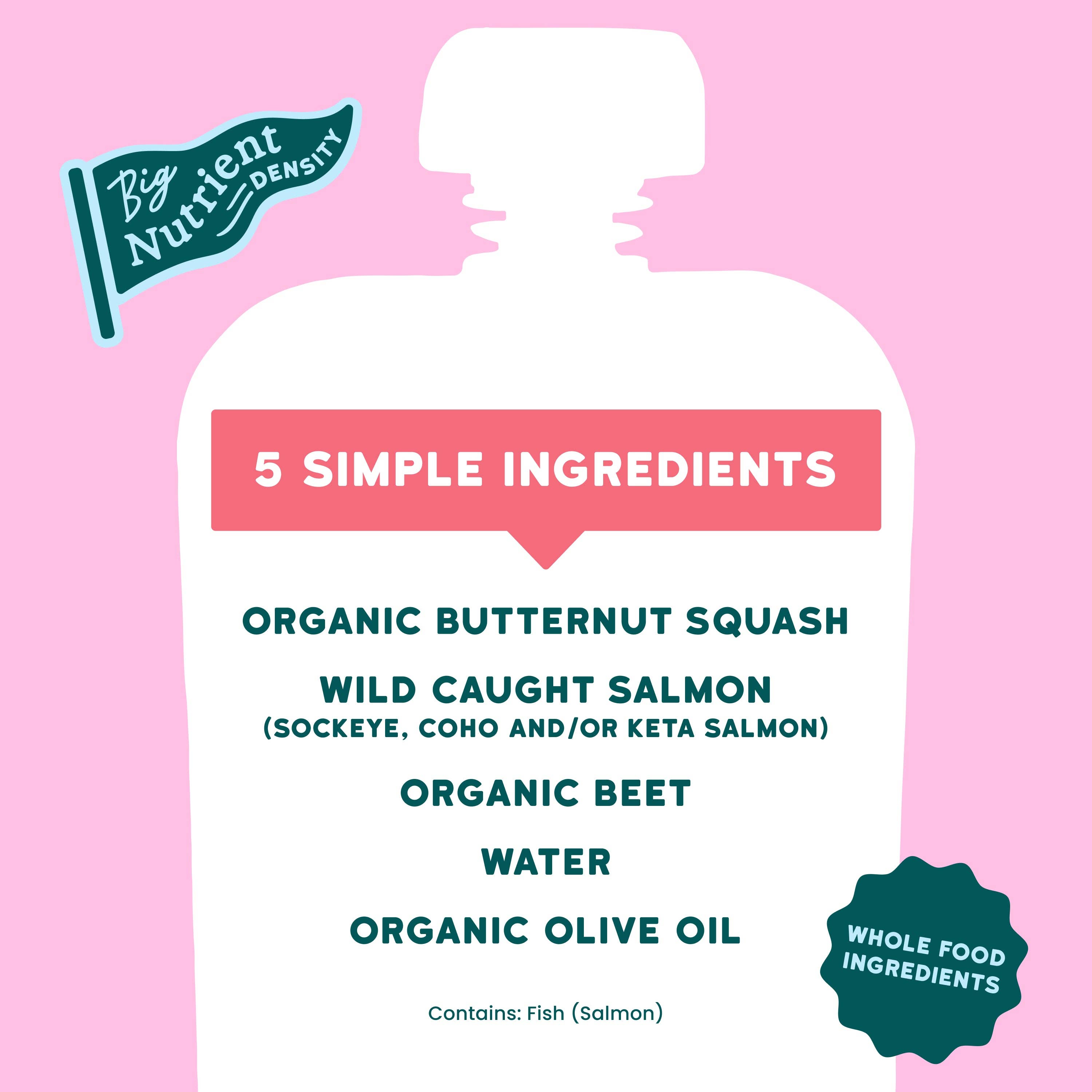 Serenity Kids Wild Caught Salmon with Organic Butternut Squash & Beet Pouch