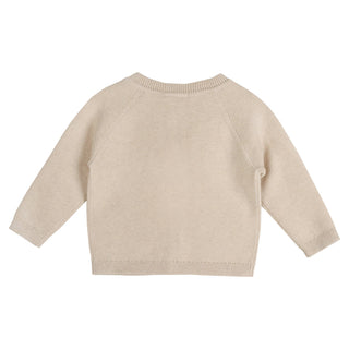 Viverano Organics - Cozy Bear Applique Knit Baby Cardigan (Organic Cotton)