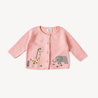 Viverano Organics - Animal Safari Embroidered Baby Cardigan Sweater (Organic)